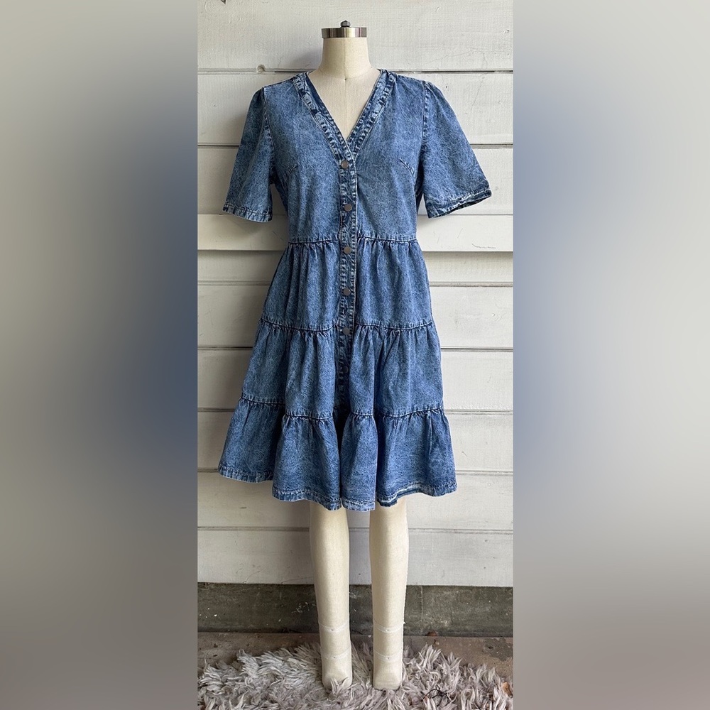Junior Denim Dress, 34” length dress. Never worn.